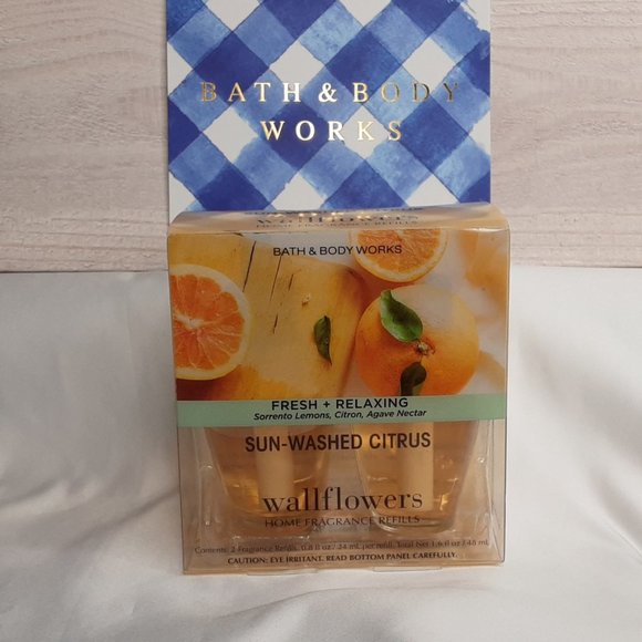 BATH & BODY WORKS WALLFLOWERS PLUG-IN REFILLS 'SUN-WASHED CITRUS' 2-PACK - Picture 14 of 14